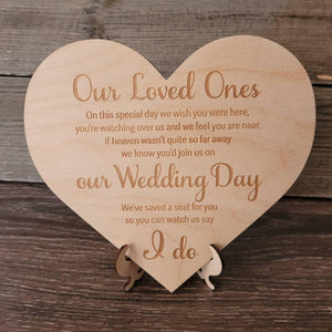 Loved Ones Wedding Day Heart with Easel Stand - Decotree.co Online Shop