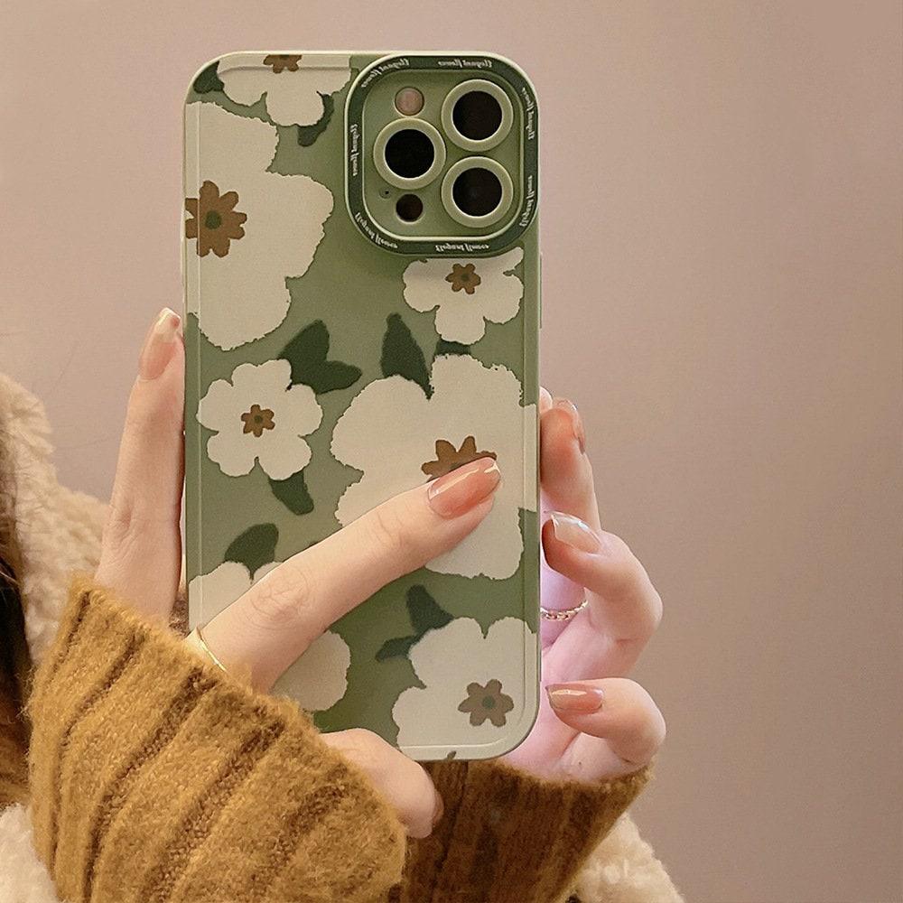 Moss Green Floral iPhone 14 14 Pro Max Case iPhone 13 12 Pro iPhone 13 12 Pro Max Case iPhone 11 pro iPhone 11 Pro Max - Decotree.co Online Shop