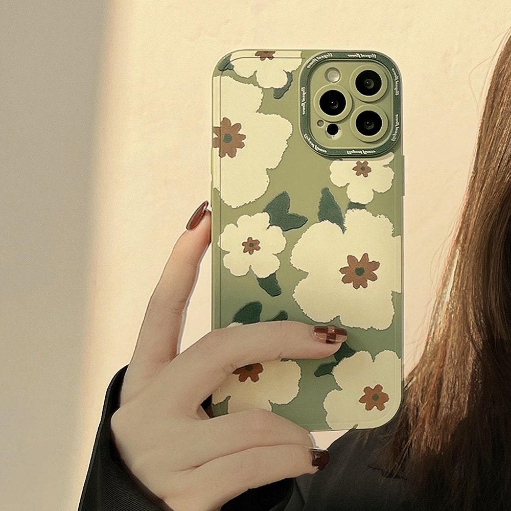 Moss Green Floral iPhone 14 14 Pro Max Case iPhone 13 12 Pro iPhone 13 12 Pro Max Case iPhone 11 pro iPhone 11 Pro Max - Decotree.co Online Shop