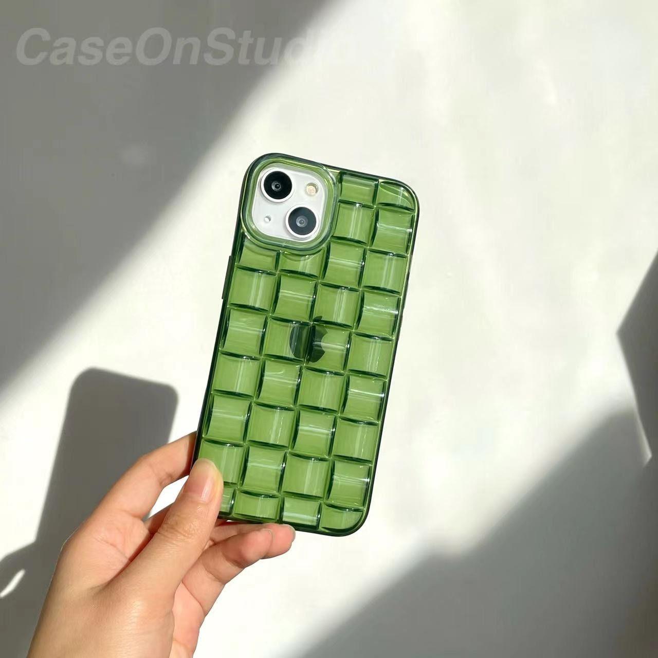 Green Weave Texture iPhone 14 13 12 11 Pro Max case iPhone 13 12 mini case iPhone XS Max Case iPhone XR iPhone 7 8 14 Plus iPhone SE Case - Decotree.co Online Shop