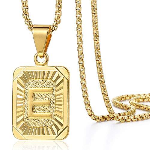 Initial Letter Pendant Necklace for Mens Womens Gold Plated Letter Necklace Stainless Steel - Decotree.co Online Shop
