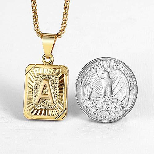 Initial Letter Pendant Necklace for Mens Womens Gold Plated Letter Necklace Stainless Steel - Decotree.co Online Shop
