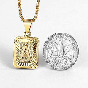 Initial Letter Pendant Necklace for Mens Womens Gold Plated Letter Necklace Stainless Steel - Decotree.co Online Shop