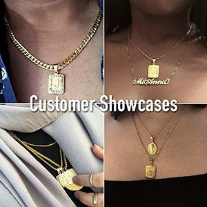 Initial Letter Pendant Necklace for Mens Womens Gold Plated Letter Necklace Stainless Steel - Decotree.co Online Shop