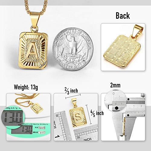 Initial Letter Pendant Necklace for Mens Womens Gold Plated Letter Necklace Stainless Steel - Decotree.co Online Shop