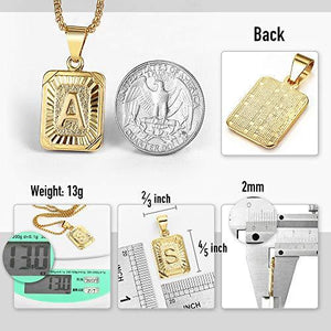 Initial Letter Pendant Necklace for Mens Womens Gold Plated Letter Necklace Stainless Steel - Decotree.co Online Shop