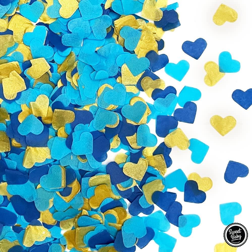 Jumbo 36 Inch Baby Gender Reveal Balloon | Big Black Balloons with Pink and Blue Heart Shape Confetti - Decotree.co Online Shop