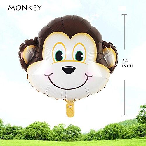 JUNGLE SAFARI ANIMALS BALLOONS, 6pcs 22 Inch Giant Zoo Animal Balloons Kit Birthday Party Decorations - Decotree.co Online Shop