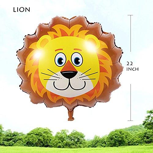 JUNGLE SAFARI ANIMALS BALLOONS, 6pcs 22 Inch Giant Zoo Animal Balloons Kit Birthday Party Decorations - Decotree.co Online Shop