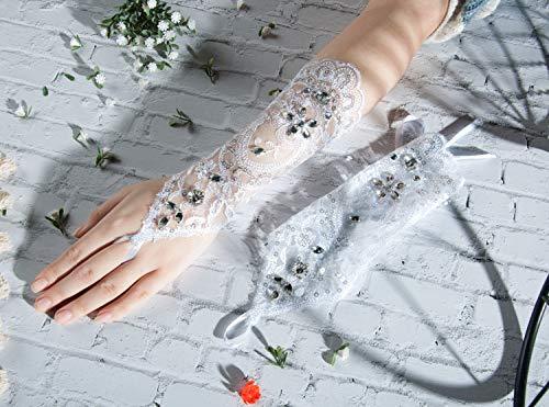 Lace Gloves Hand Drill Fingerless Gloves Prom Party Wedding - Decotree.co Online Shop
