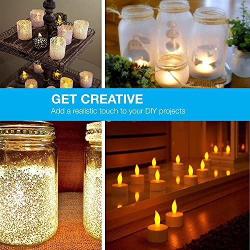 LED Candles [24 Pack] Lasts 2X Longer, Realistic Tea Lights Candles, LED Tealight Candles, Flickering Bright Tealights, Battery Operated Candles, Flameless Candles - Decotree.co Online Shop