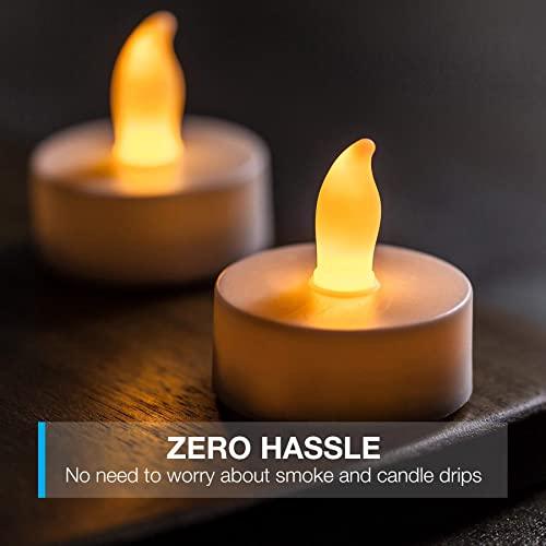 LED Candles [24 Pack] Lasts 2X Longer, Realistic Tea Lights Candles, LED Tealight Candles, Flickering Bright Tealights, Battery Operated Candles, Flameless Candles - Decotree.co Online Shop