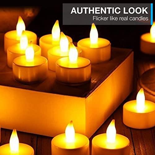 LED Candles [24 Pack] Lasts 2X Longer, Realistic Tea Lights Candles, LED Tealight Candles, Flickering Bright Tealights, Battery Operated Candles, Flameless Candles - Decotree.co Online Shop