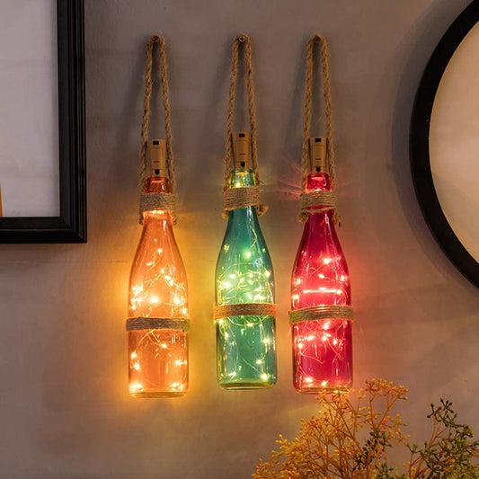 LED Cork Shape Silver Wire Colorful Fairy Mini String Lights - Decotree.co Online Shop