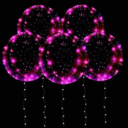Led Light up Balloons With Batteries Party Balloons Clear Balloons Transparent Balloons for Parties - Decotree.co Online Shop