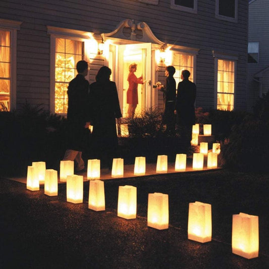 Led Luminaria 50Pcs Light Up Luminaries Warm White Luminary Candle Bags With Lights-For Wedding Aisle, Rustic Wedding Decorations - Decotree.co Online Shop