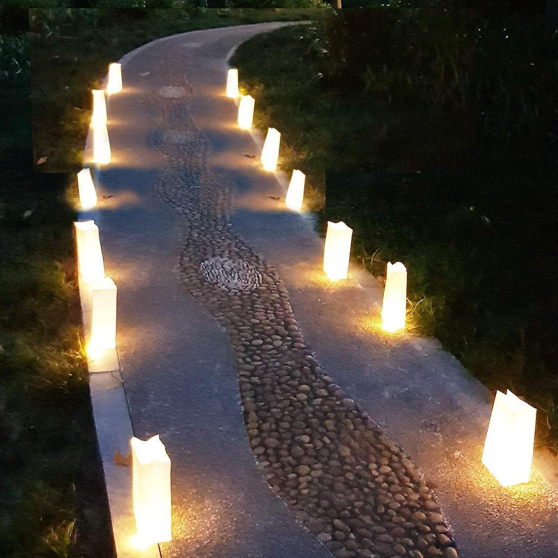 Led Luminaria 50Pcs Light Up Luminaries Warm White Luminary Candle Bags With Lights-For Wedding Aisle, Rustic Wedding Decorations - Decotree.co Online Shop