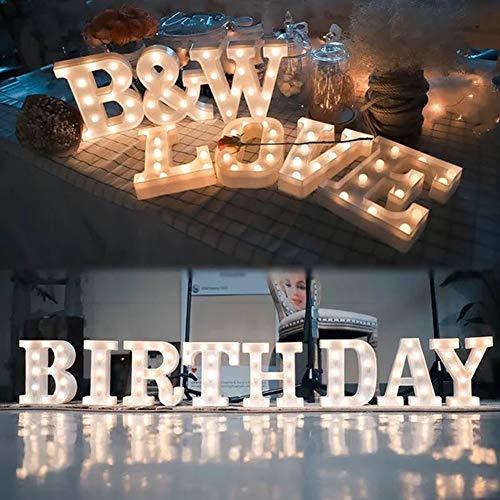 LED Marquee Letter Lights 26 Alphabet Light Up Marquee Number Letters Sign for Wedding Birthday - Decotree.co Online Shop