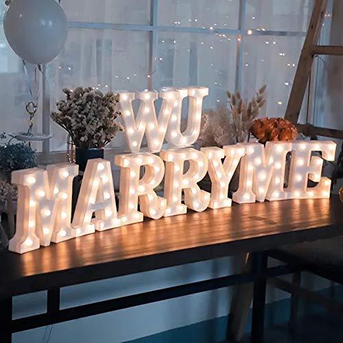 LED Marquee Letter Lights 26 Alphabet Light Up Marquee Number Letters Sign for Wedding Birthday - Decotree.co Online Shop