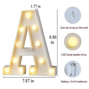 LED Marquee Letter Lights 26 Alphabet Light Up Marquee Number Letters Sign for Wedding Birthday - Decotree.co Online Shop