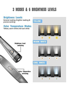 LED Neck Reading Light, Book Light for Reading in Bed, 3 Colors, 6 Brightness Levels - Decotree.co Online Shop