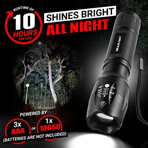LED Tactical Flashlight- High Lumen, Zoomable, 5 Modes, Water Resistant Light - Camping Accessories - Decotree.co Online Shop