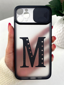 Letter Graphic Phone Case With Slide Camera Cover - Decotree.co Online Shop