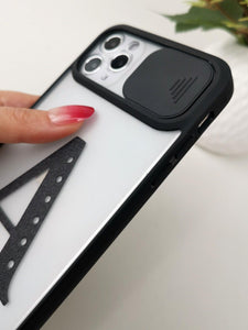 Letter Graphic Phone Case With Slide Camera Cover - Decotree.co Online Shop