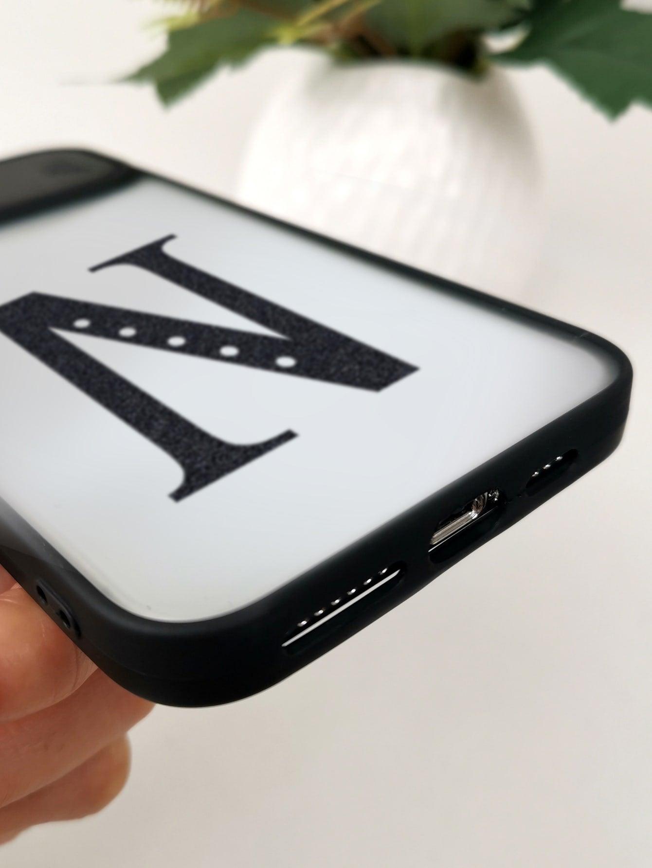 Letter Graphic Phone Case With Slide Camera Cover - Decotree.co Online Shop