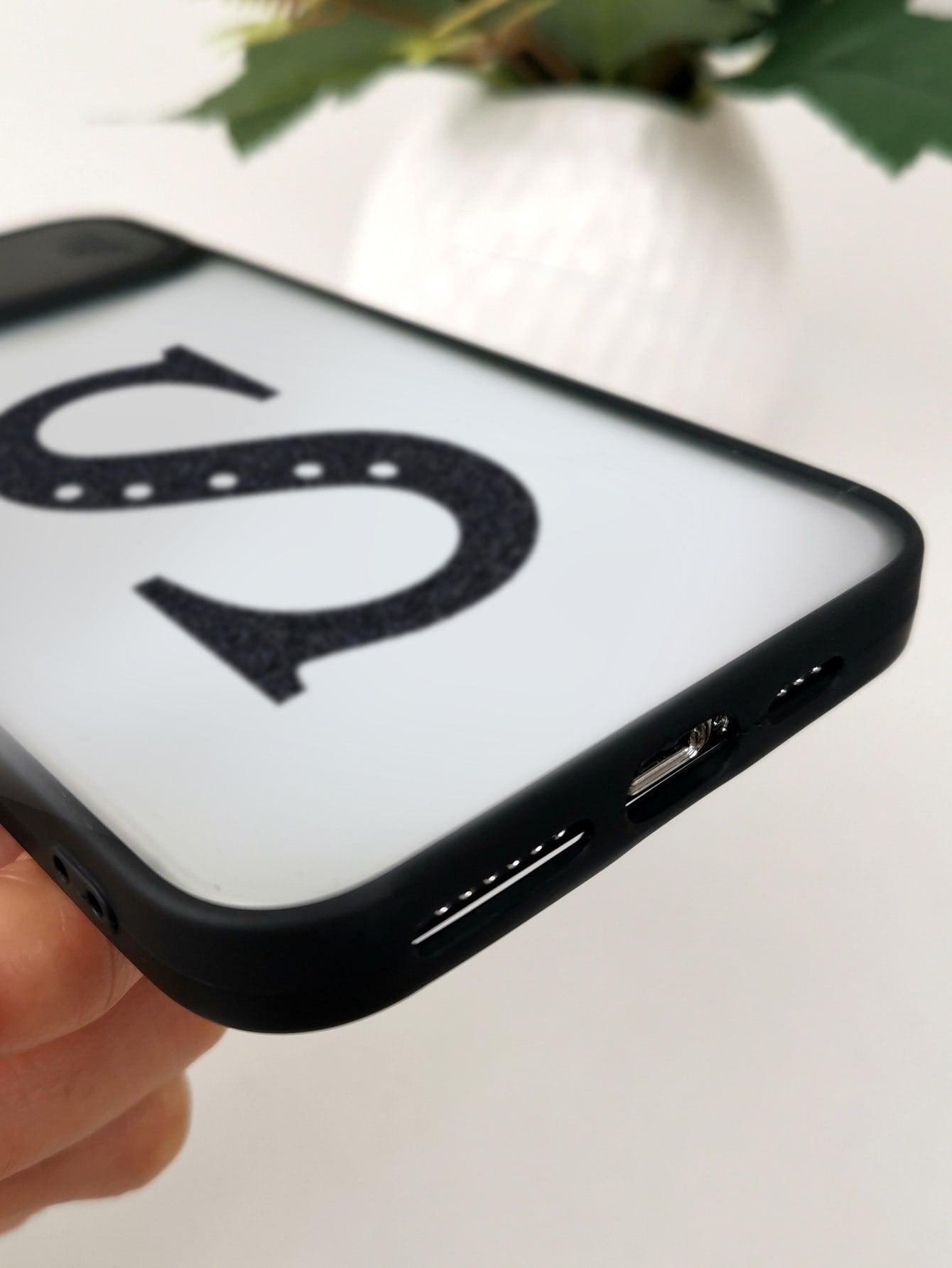 Letter Graphic Phone Case With Slide Camera Cover - Decotree.co Online Shop