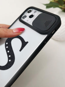 Letter Graphic Phone Case With Slide Camera Cover - Decotree.co Online Shop