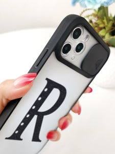 Letter Graphic Phone Case With Slide Camera Cover - Decotree.co Online Shop