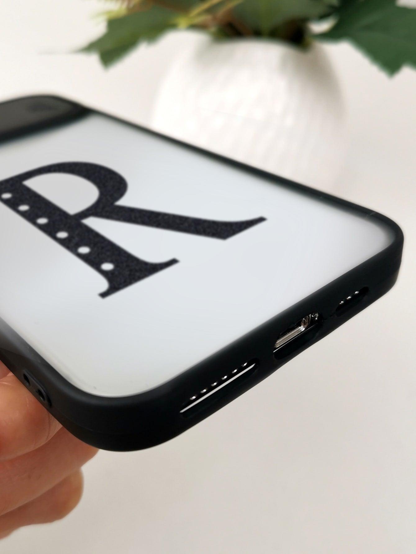 Letter Graphic Phone Case With Slide Camera Cover - Decotree.co Online Shop