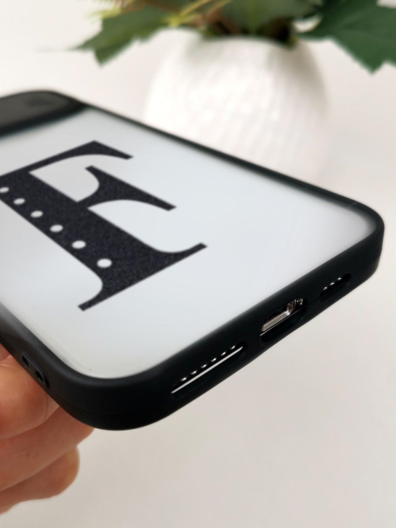 Letter Graphic Phone Case With Slide Camera Cover - Decotree.co Online Shop