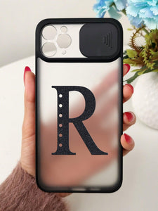 Letter Graphic Phone Case With Slide Camera Cover - Decotree.co Online Shop