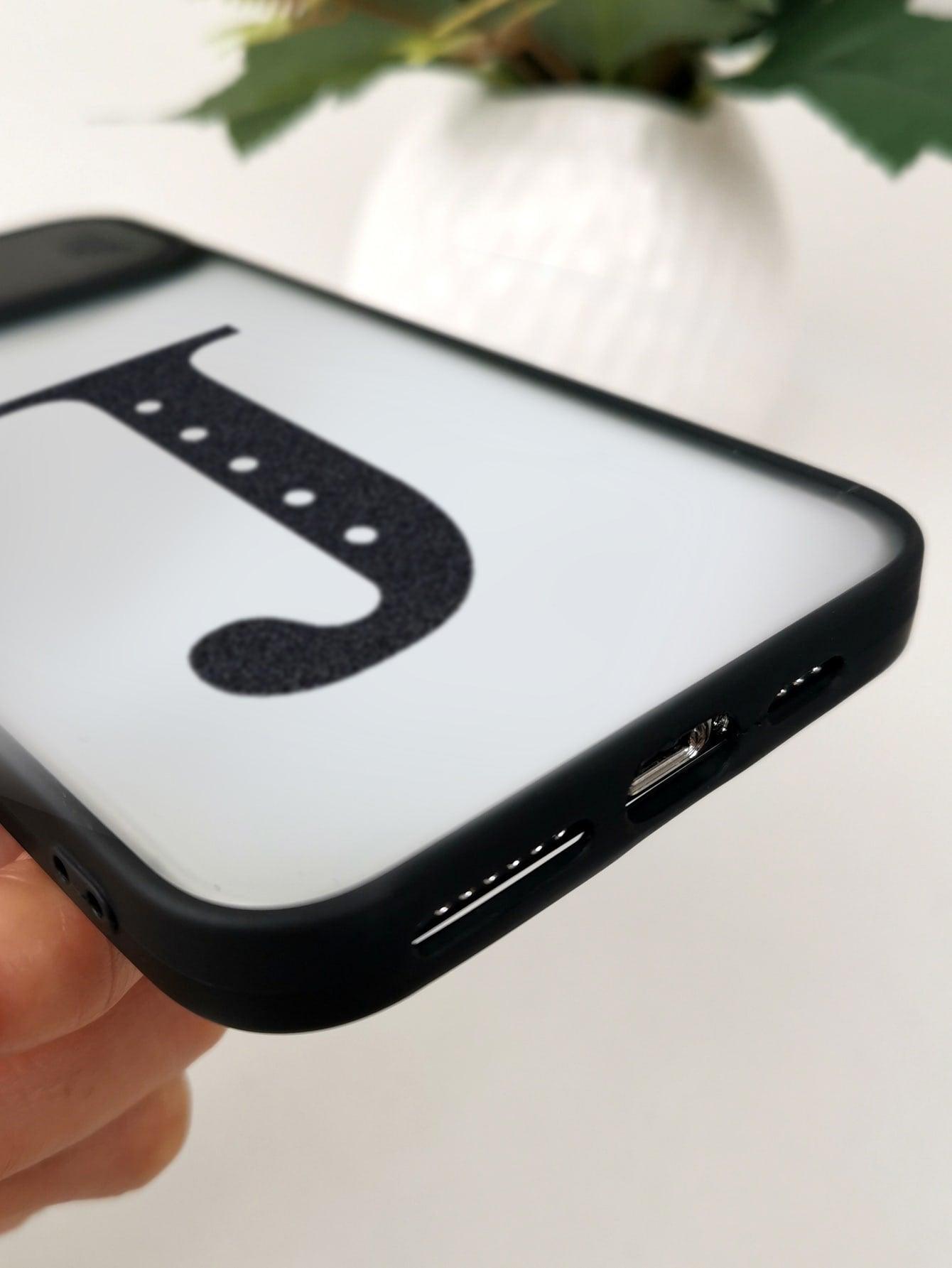 Letter Graphic Phone Case With Slide Camera Cover - Decotree.co Online Shop