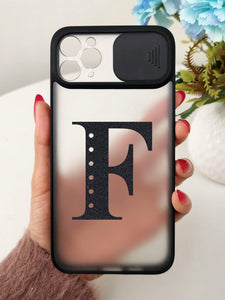 Letter Graphic Phone Case With Slide Camera Cover - Decotree.co Online Shop