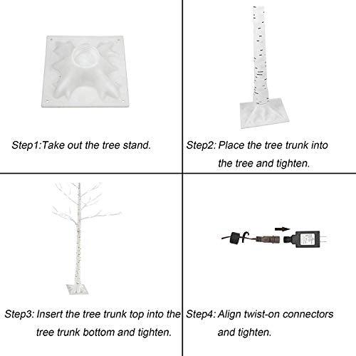 Lighted Birch Tree 6 Feet 96 LED for Home Wedding Festival Party Christmas Decoration - Decotree.co Online Shop