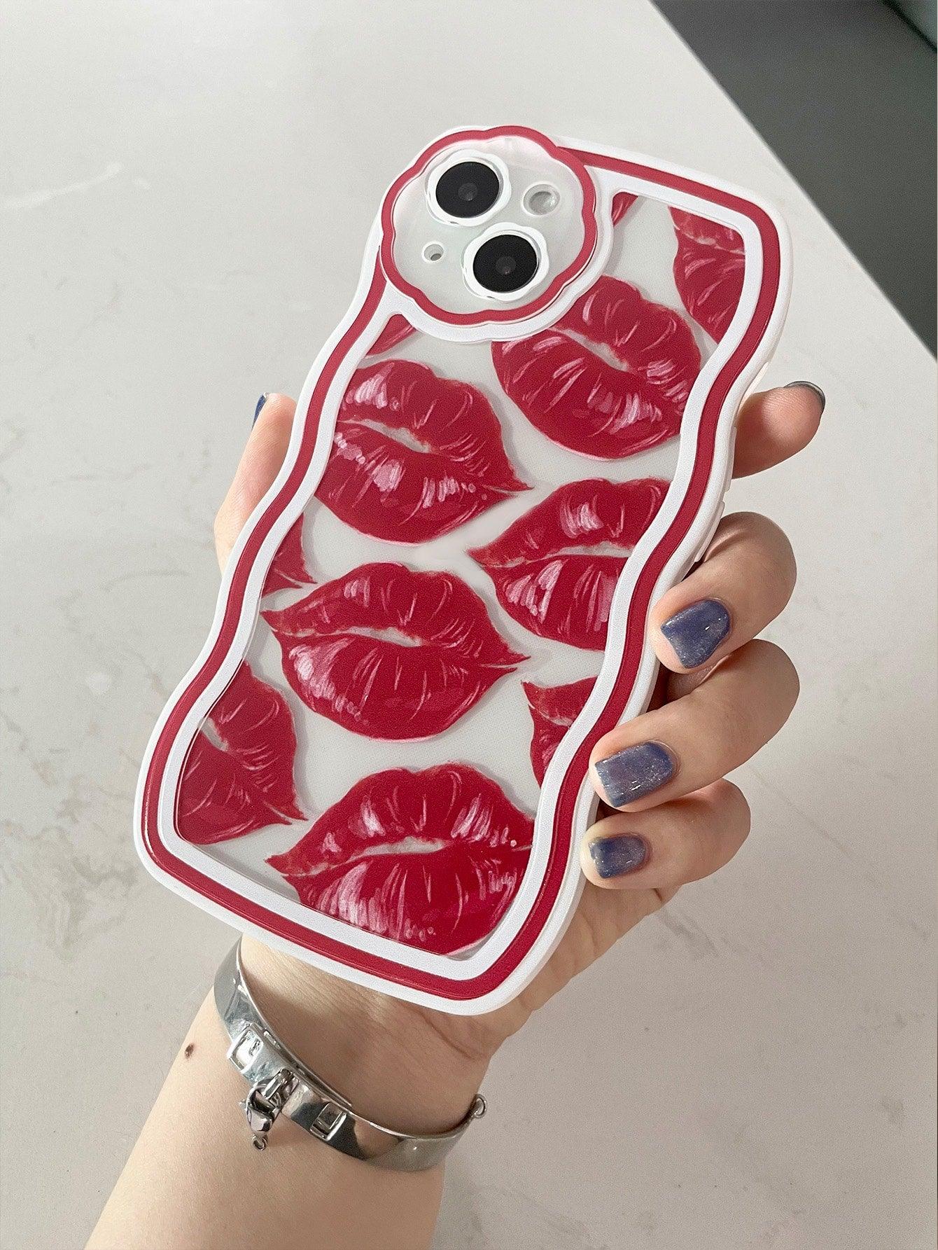 Lip Print Clear Phone Case - Decotree.co Online Shop