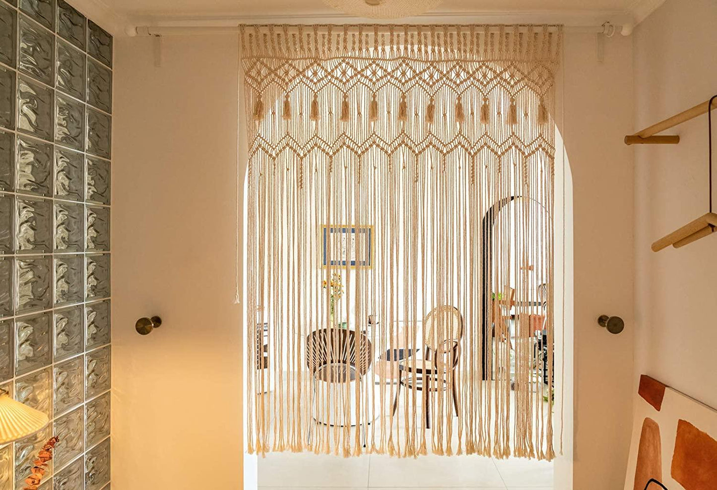 Macrame Curtain Large Boho Woven Wall Hanging Window Curtains - Decotree.co Online Shop
