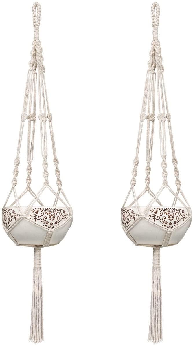 Macrame Plant Hanger Indoor Outdoor Hanging Planter Basket Cotton Rope - Decotree.co Online Shop