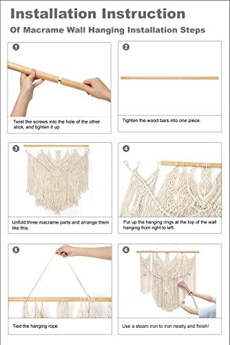 Macrame Wall Hanging Boho Home Decor Chic Woven Decoration for Bedroom Living Room Large Size, 36"x35" - Decotree.co Online Shop