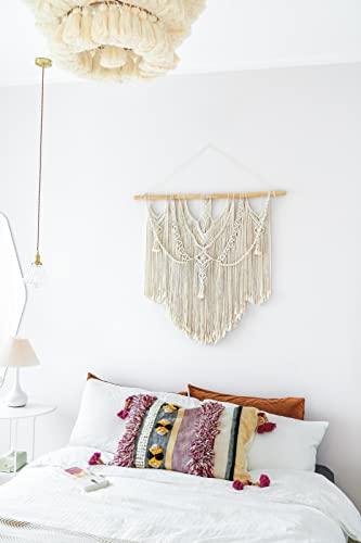Macrame Wall Hanging Boho Home Decor Chic Woven Decoration for Bedroom Living Room Large Size, 36"x35" - Decotree.co Online Shop