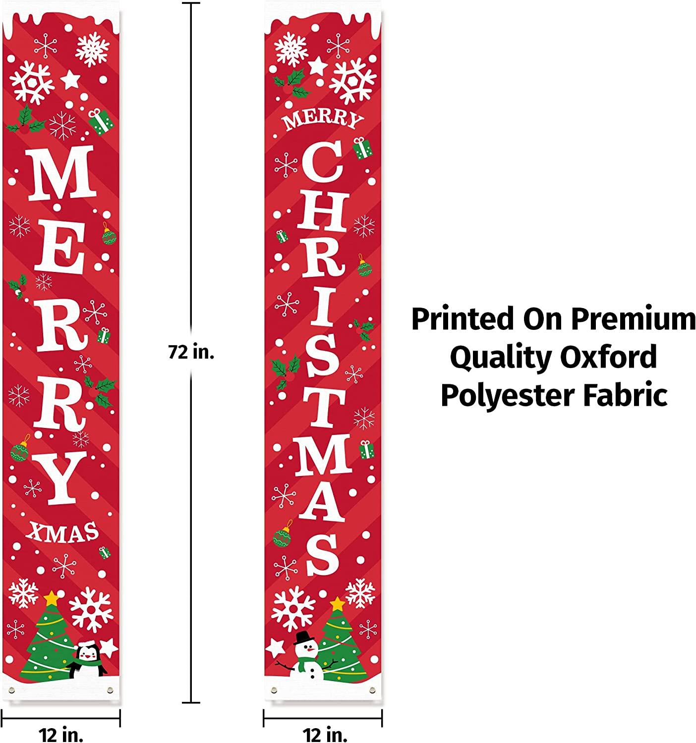 Merry Christmas Banner Sign - Christmas Front Porch Door Decorations - Decotree.co Online Shop