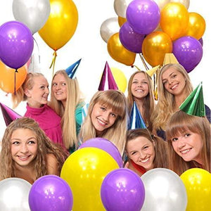 Metallic Chrome Silver Balloons 12 Inch Shiny Glossy Latex Helium party Balloons for Women Men Birthday Baby Shower Wedding Bridal Shower - Decotree.co Online Shop
