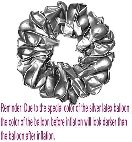 Metallic Chrome Silver Balloons 12 Inch Shiny Glossy Latex Helium party Balloons for Women Men Birthday Baby Shower Wedding Bridal Shower - Decotree.co Online Shop