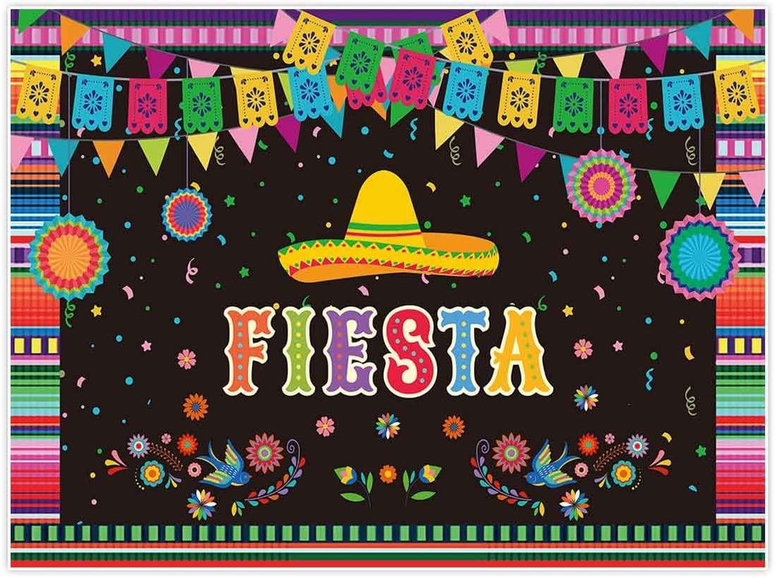 Mexican Fiesta Theme Backdrop for Photography Festival Birthday Party Decor Cinco De Mayo Carnival Colorful Flags - Decotree.co Online Shop