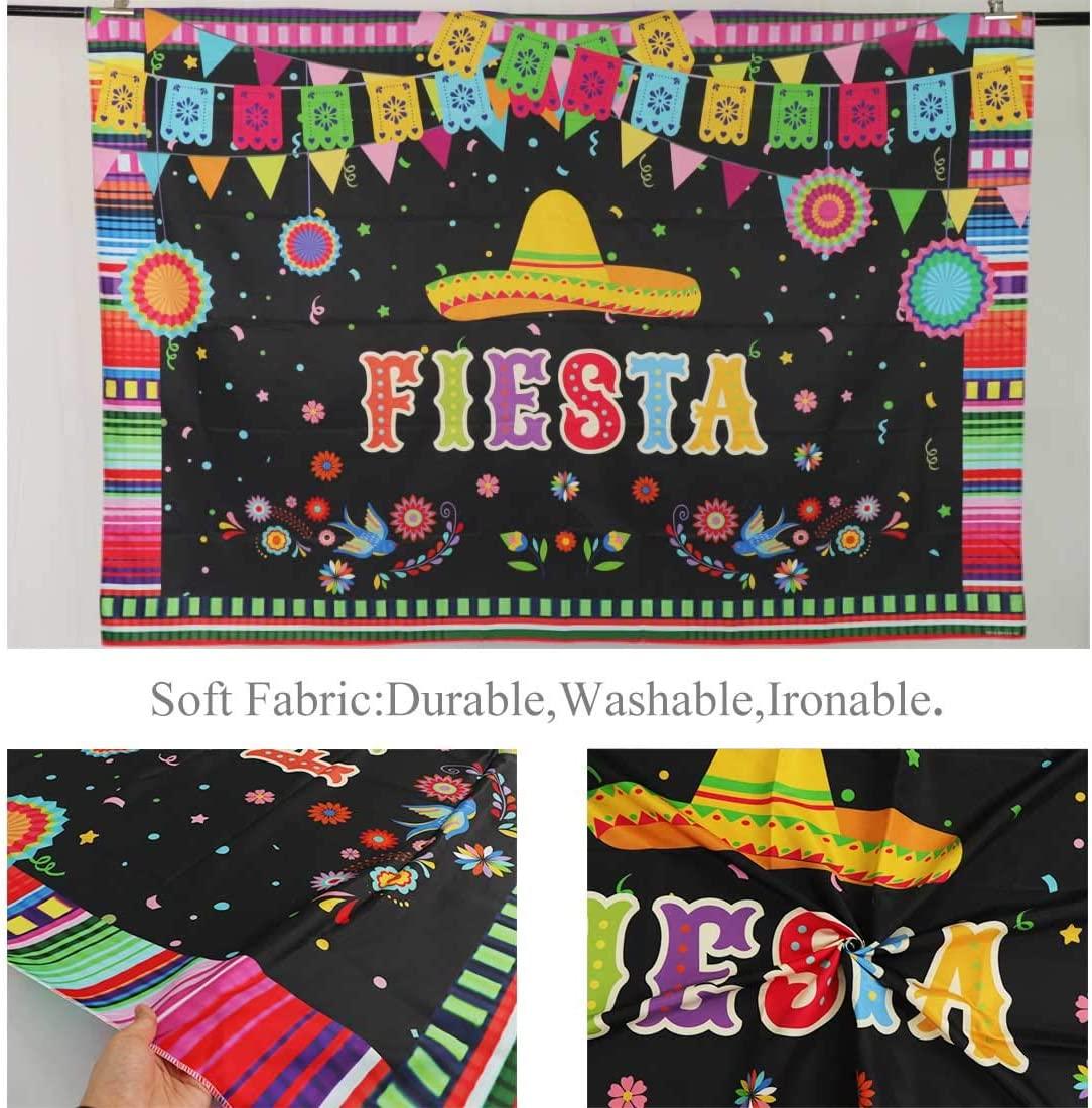 Mexican Fiesta Theme Backdrop for Photography Festival Birthday Party Decor Cinco De Mayo Carnival Colorful Flags - Decotree.co Online Shop