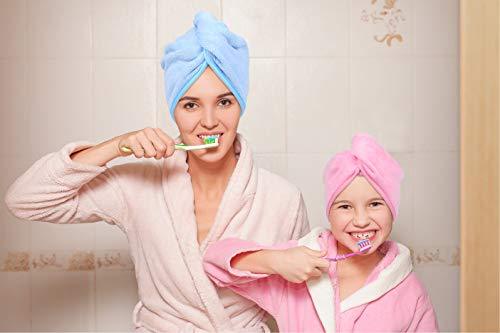 Microfiber Hair Towel Wrap for Women, 2 Pack 10 inch X 26 inch, Super Absorbent Quick Dry Hair Turban for Drying Curly, Long & Thick Hair (Blue) - Decotree.co Online Shop