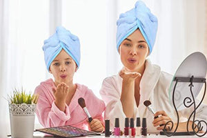 Microfiber Hair Towel Wrap for Women, 2 Pack 10 inch X 26 inch, Super Absorbent Quick Dry Hair Turban for Drying Curly, Long & Thick Hair (Blue) - Decotree.co Online Shop